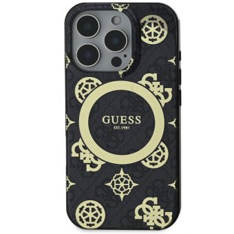 Obal Guess IML 4G Peony MagSafe Apple iPhone 16 Pro Max GUHMP16XH4PYEEK Black