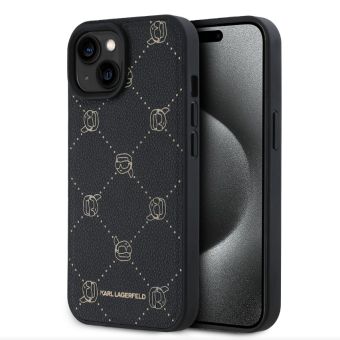 Obal Karl Lagerfeld PU Karl Heads Pattern Magsafe Apple iPhone 15 KLHMP15SPGKHPHK Black