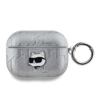 Obal Karl Lagerfeld PU Embossed Choupette Head Apple AirPods Pro KLAPPGCHPS Silver