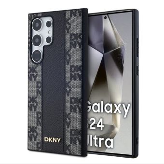 Obal DKNY PU Leather Checkered Pattern Magsafe Samsung Galaxy S24 Ultra 5G S928 DKHMS24LPCPVSLK Black
