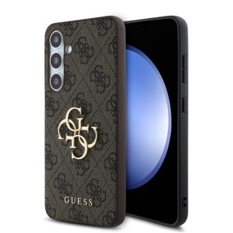 Obal Guess PU 4G Metal Logo Samsung Galaxy S24 FE 5G S721 GUHCS24FE4GMGBR Brown