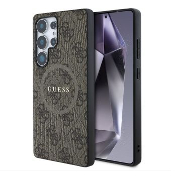 Obal Guess PU Leather 4G Colored Ring MagSafe Samsung Galaxy S25 Ultra 5G S938 GUHMS25LG4GFRW Brown