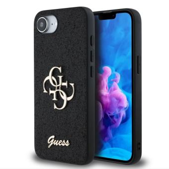 Obal Guess PU Fixed Glitter 4G Metal Logo Apple iPhone 16e GUHCPSE4HG4SGK Black