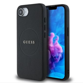 Obal Guess PU Grained Classic Logo MagSafe Apple iPhone 16e GUHMPSE4PGHSMMK Black