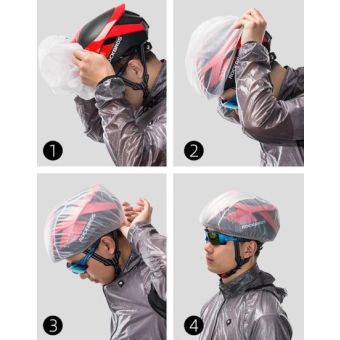 Rockbros 20001W, pršiplášť na helmu, biely