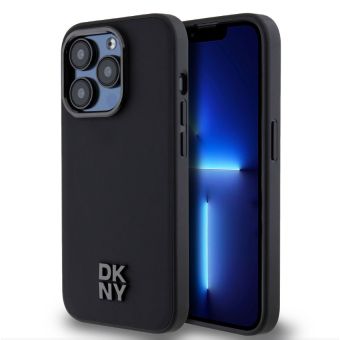 Obal DKNY PU Leather Stack Logo Magsafe Apple iPhone 14 Pro Max DKHMP14XPSMCSLK čierny