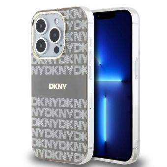 Obal DKNY PC/TPU Repeat Pattern Tonal Stripe Magsafe Apple iPhone 13 Pro Max DKHMP13XHRHSEE béžový