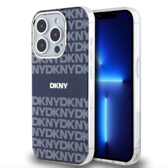 Obal DKNY PC/TPU Repeat Pattern Tonal Stripe Magsafe Apple iPhone 13 Pro DKHMP13LHRHSEB modrý