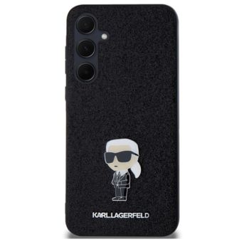 Obal Karl Lagerfeld Fixed Glitter Metal Ikonik Logo Metal Pin Samsung Galaxy A55 5G A556 KLHCSA55GKNPSK čierny