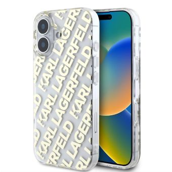 Obal Karl Lagerfeld IML Electroplated Repeated Logo Apple iPhone 16 KLHCP16SHKFOEMD zlatý