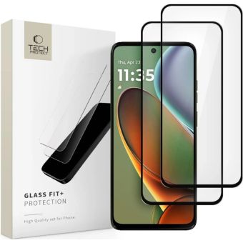 Ochranné sklo Tech-Protect Glass Fit+ Motorola Moto G15/G15 Power/G05/E15 čierne (2ks)
