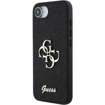 Obal Guess PU Fixed Glitter 4G Metal Logo Apple iPhone 16e GUHCPSE4HG4SGK Black