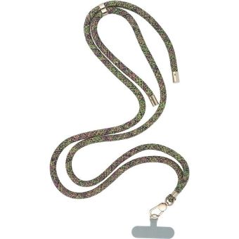 SWING (8mm) nastaviteľná šnúrka na mobil 165cm sivo-zeleno-ružová
