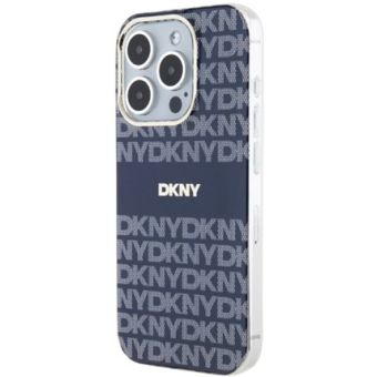 Obal DKNY PC/TPU Repeat Pattern Tonal Stripe Magsafe Apple iPhone 13 Pro DKHMP13LHRHSEB modrý
