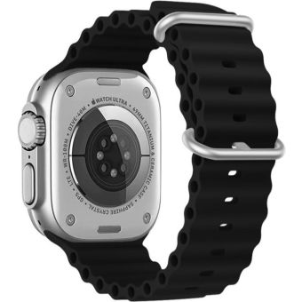 SWISSTEN remienok pre Apple Watch silikónový - Marine Straps 42/44/45/49 mm čierny