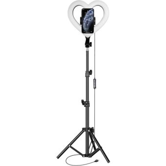 LED Ring Lampa RGB Heart Stream JM26-10, 10", s držiakom na telefón a statívom
