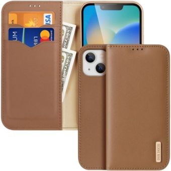 Obal Dux Ducis Hivo Book Apple iPhone 14 hnedý (ochrana proti čítaniu RFID čipov)