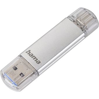 USB kľúč Hama Flash Pen Laeta, USB-C/USB-A 3.1, 64 GB, 40 MB/s, strieborný