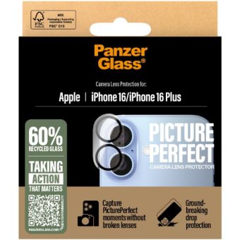 PanzerGlass - Ochranný kryt objektívu PicturePerfect pre Apple iPhone 16/16 Plus, číra