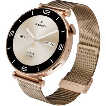 Garett Smartwatch Rose Gold Mesh steel