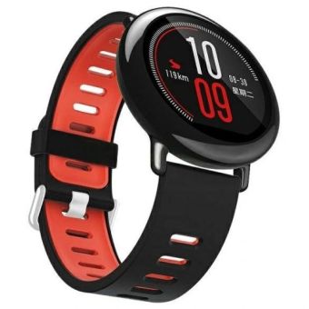 Remienok na hodinky Beline 22 mm, dvojfarebný silikón, čierno-červený