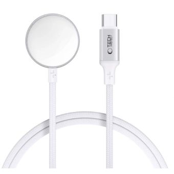 Tech-Protect MC02 Ultraboost, magnetický nabíjací kábel pre Apple Watch, biely