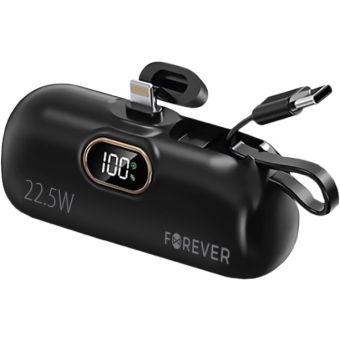 Forever MTB-100 mini power bank 22.5W 5000mAh Lightning black