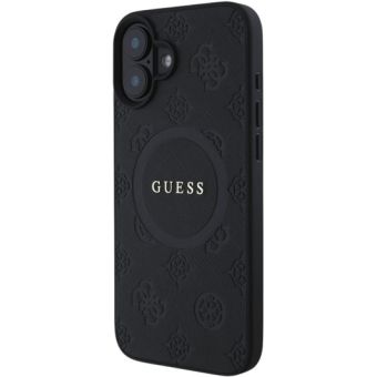 Obal Guess Saffiano Peony Stamp MagSafe Apple iPhone 16 GUHMP16SPSAPSMEK Black