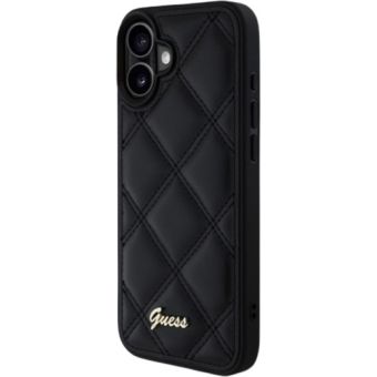 Obal Guess PU Leather Quilted Apple iPhone 16 GUHCP16SPSQSQSK Black