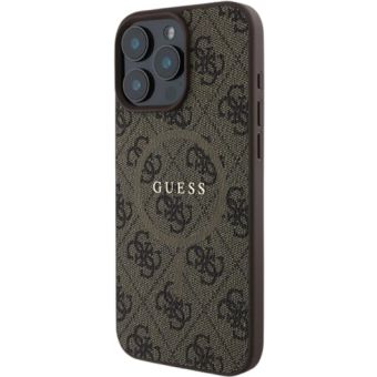 Obal Guess PU Leather 4G Colored Ring MagSafe Apple iPhone 16 Pro GUHMP16LG4GFRW Brown