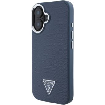 Obal Guess PU Grained Triangle Logo Apple iPhone 16 GUHMP16SPGTSPSB Blue