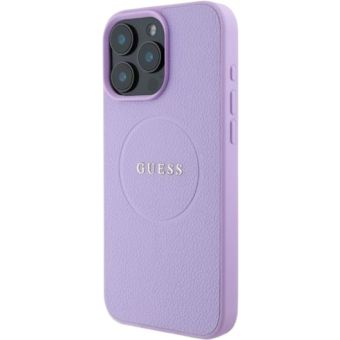 Obal Guess PU Grained Classic Logo MagSafe Apple iPhone 16 Pro GUHMP16LPGHSMMU Purple
