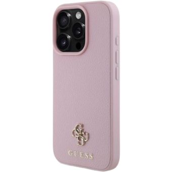 Obal Guess PU Grained 4G Small Metal Logo MagSafe Apple iPhone 16 Pro Max GUHMP16XPGCSM4MP Pink