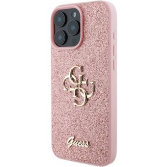 Obal Guess PU Fixed Glitter 4G Metal Logo Apple iPhone 16 Pro Max GUHCP16XHG4SGP Pink
