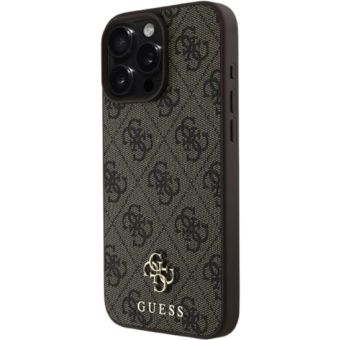 Obal Guess PU 4G Small Metal Logo MagSafe Apple iPhone 16 Pro  GUHMP16LP4SM4MW Brown