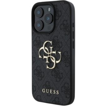 Obal Guess PU 4G Metal Logo Apple iPhone 16 Pro Max GUHCP16X4GMGGR Grey