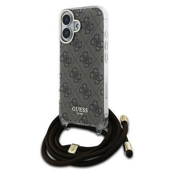 Obal Guess IML 4G Printed Crossbody Apple iPhone 16 GUHCP16SHC4SEW Brown