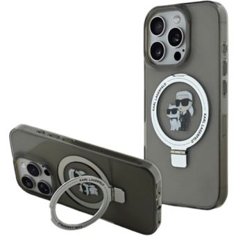 Obal Karl Lagerfeld Ringstand Karl and Choupette MagSafe Apple iPhone 16 Pro Max KLHMP16XHMRSKCK Black