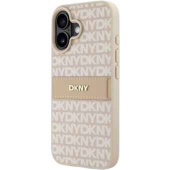 Obal DKNY PU Leather Repeat Pattern Tonal Stripe Apple iPhone 16 DKHCP16SPRTHSLP Pink