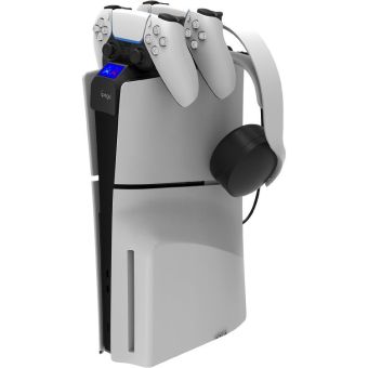 iPega P5S016 Dual Charger Dock s držiakom na slúchadlá a ovládače pre PS5 Slim White