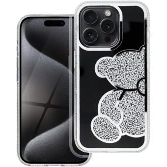 Obal TEDDY BEAR Case Apple iPhone 16e strieborný