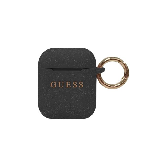 Obal Guess Silicone Case AirPods 1/2 GUACCSILGLBK Black