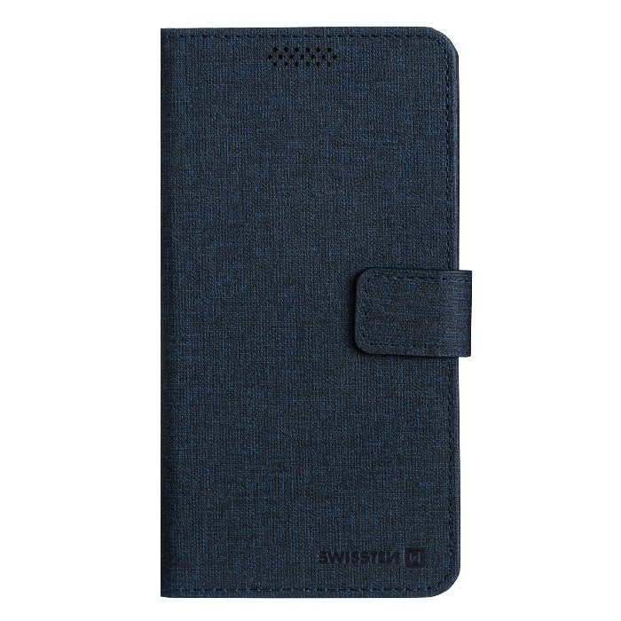 Diárové puzdro Swissten Libro Uni Book, veľkosť XL, tmavo-modré