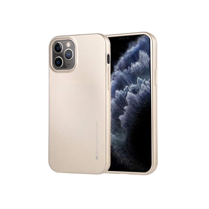 Silikónové puzdro na Apple iPhohne 12/12 Pro Mercury i-Jelly zlaté