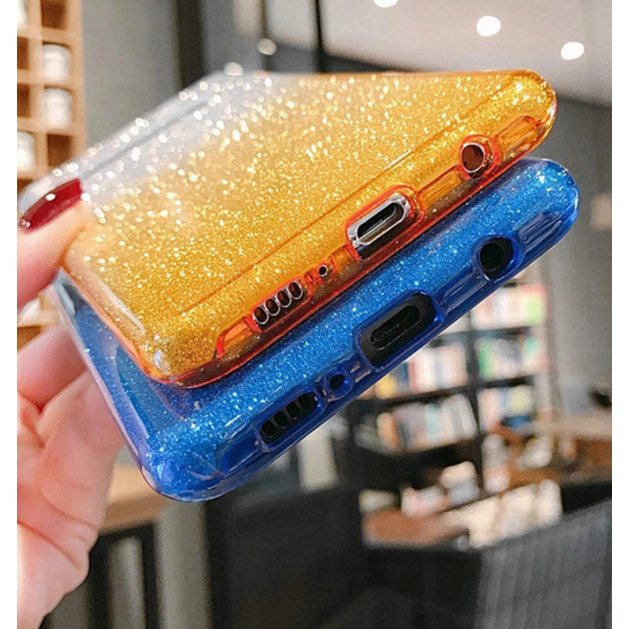 Silikónové puzdro na Samsung Galaxy A12 A125 Shine Bling strieborno-fialové