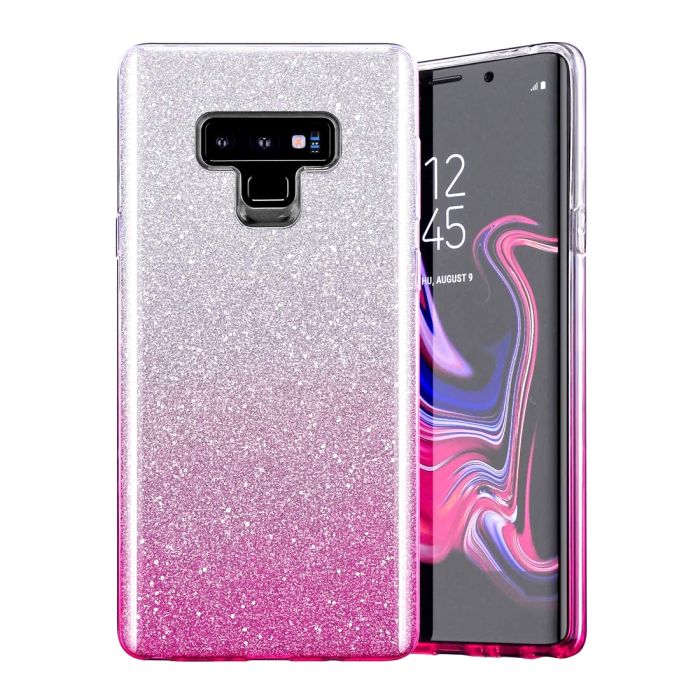 Silikónové puzdro na Samsung Galaxy A52/A52 5G Shine Bling ružovo strieborné 