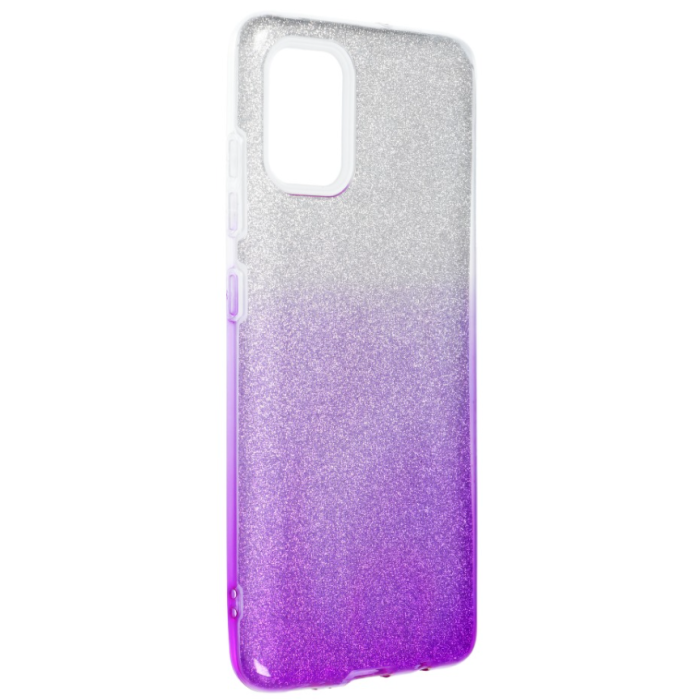 Silikónové puzdro na Samsung Galaxy A52/A52 5G Forcell SHINING strieborno-fialové