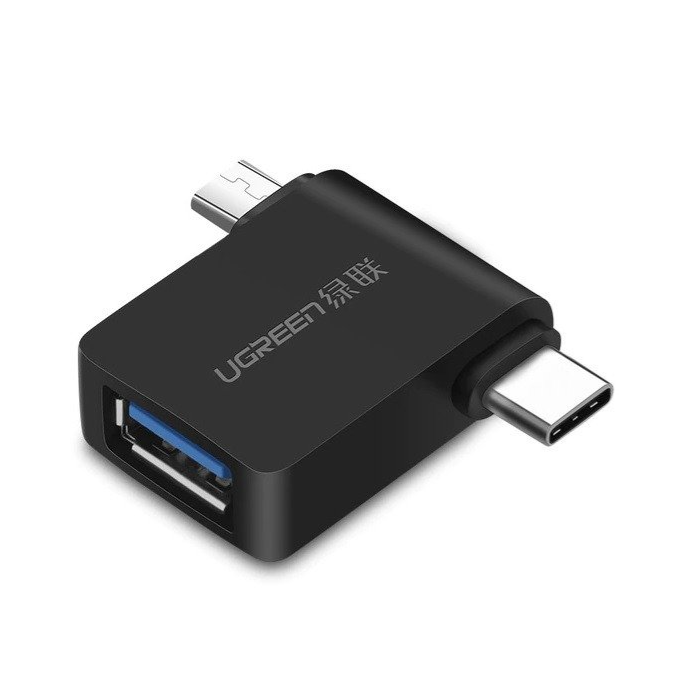Adaptér 2v1 z USB-C na MicroUSB + USB-C OTG  UGreen čierny