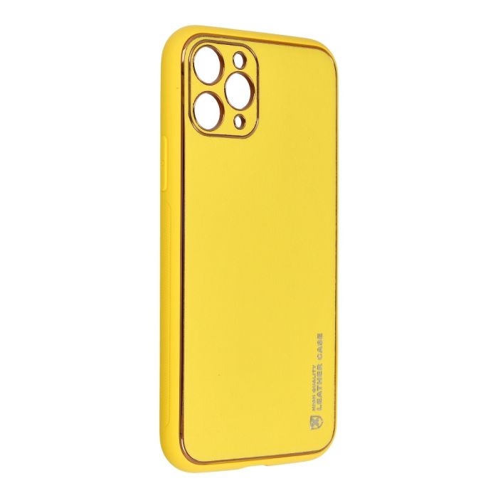 Plastové puzdro na Samsung Galaxy A02S Forcell LEATHER žlté