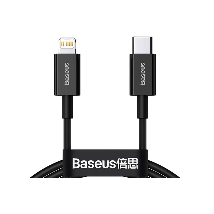Kábel Baseus Superior CATLYS-A01, USB-C to Lightning, Fast Charge 20W, 1m, čierny